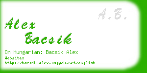 alex bacsik business card